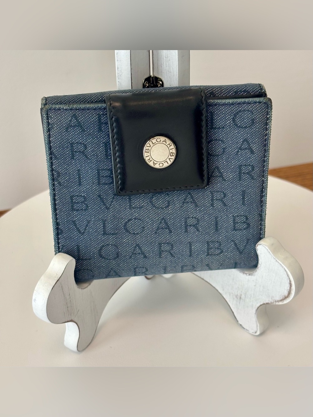Bulgari Denim Bifold Compact Wallet